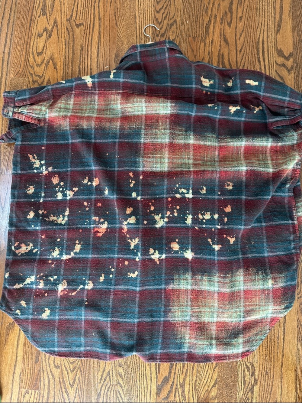 R13 Burgundy and Teal Plaid Short-Sleeve Button-Down Shirt - Picture 7 of 9